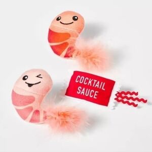 Shrimp & Cocktail Sauce Plush Cat Toy - 3pk - Boots & Barkley™